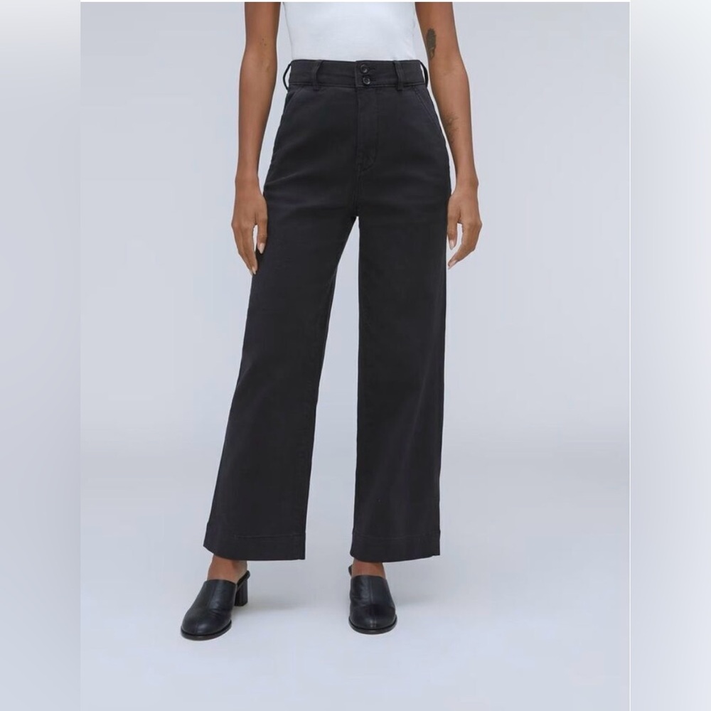 EVERLANE The Organic Wide Leg Pant, Size 0